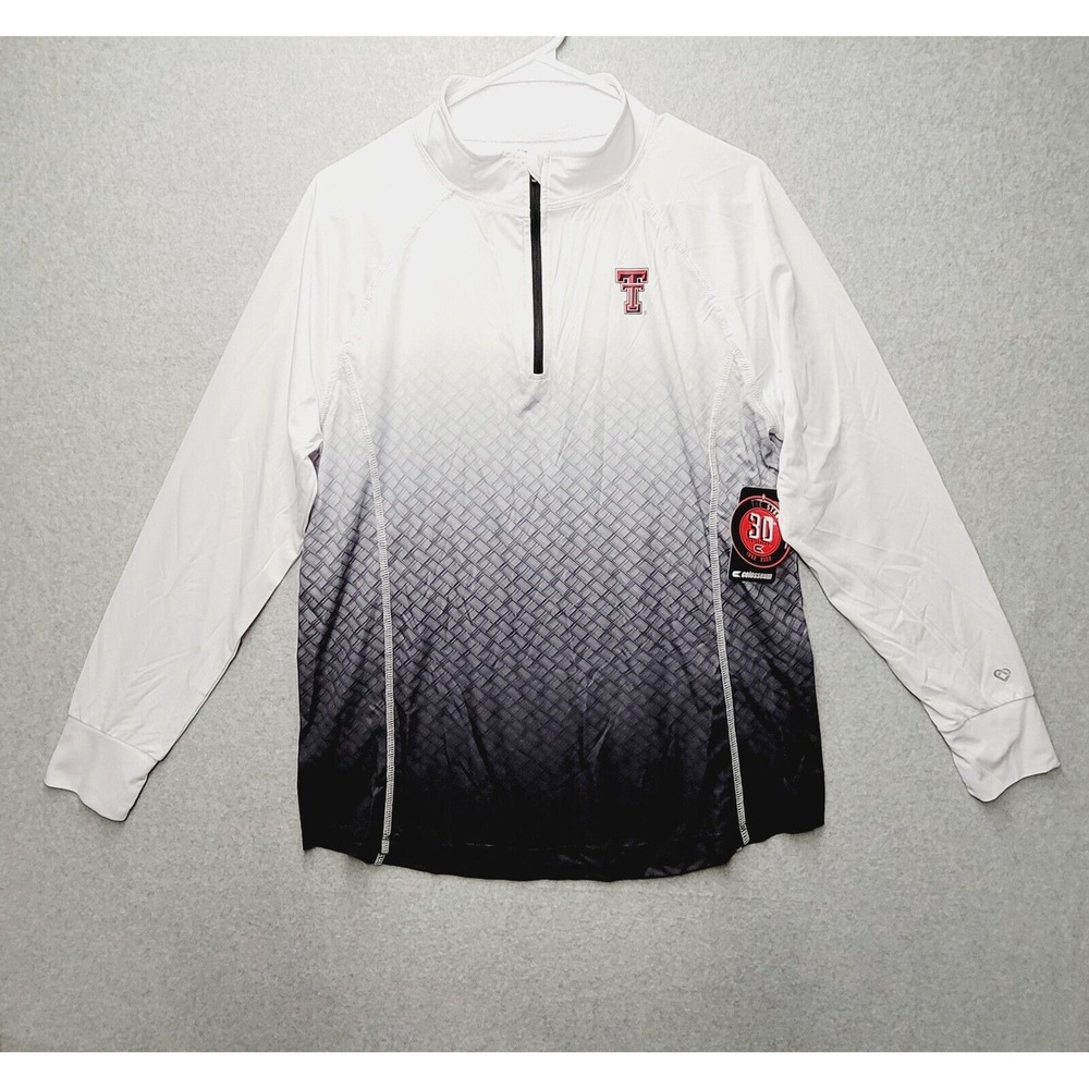 Colosseum‎ Texas Tech Red Raiders Pullover Womens XXL White Ombre 1/4 Zip NWT